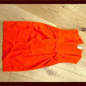 Orange strapless cocktail dress